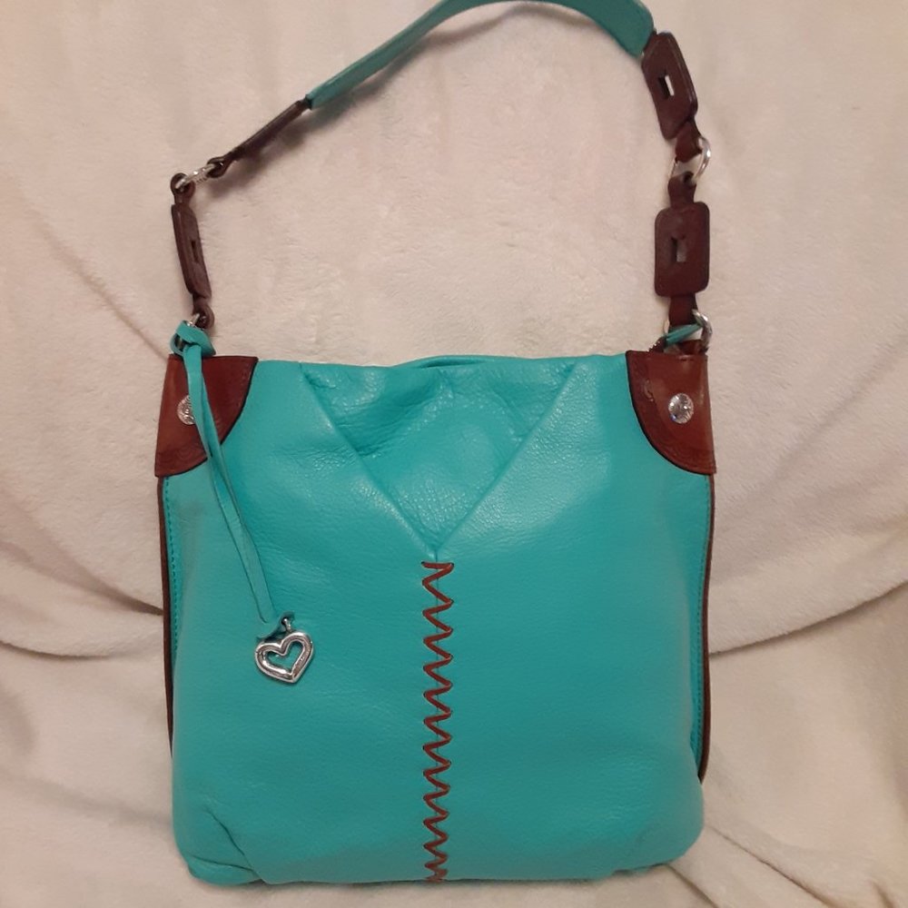 Brighton Teal Green leather shoulder